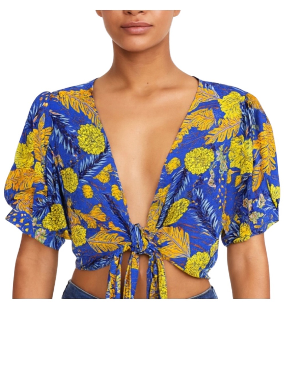 XIX Palms Honolulu Floral Wrap Blouse Size Small